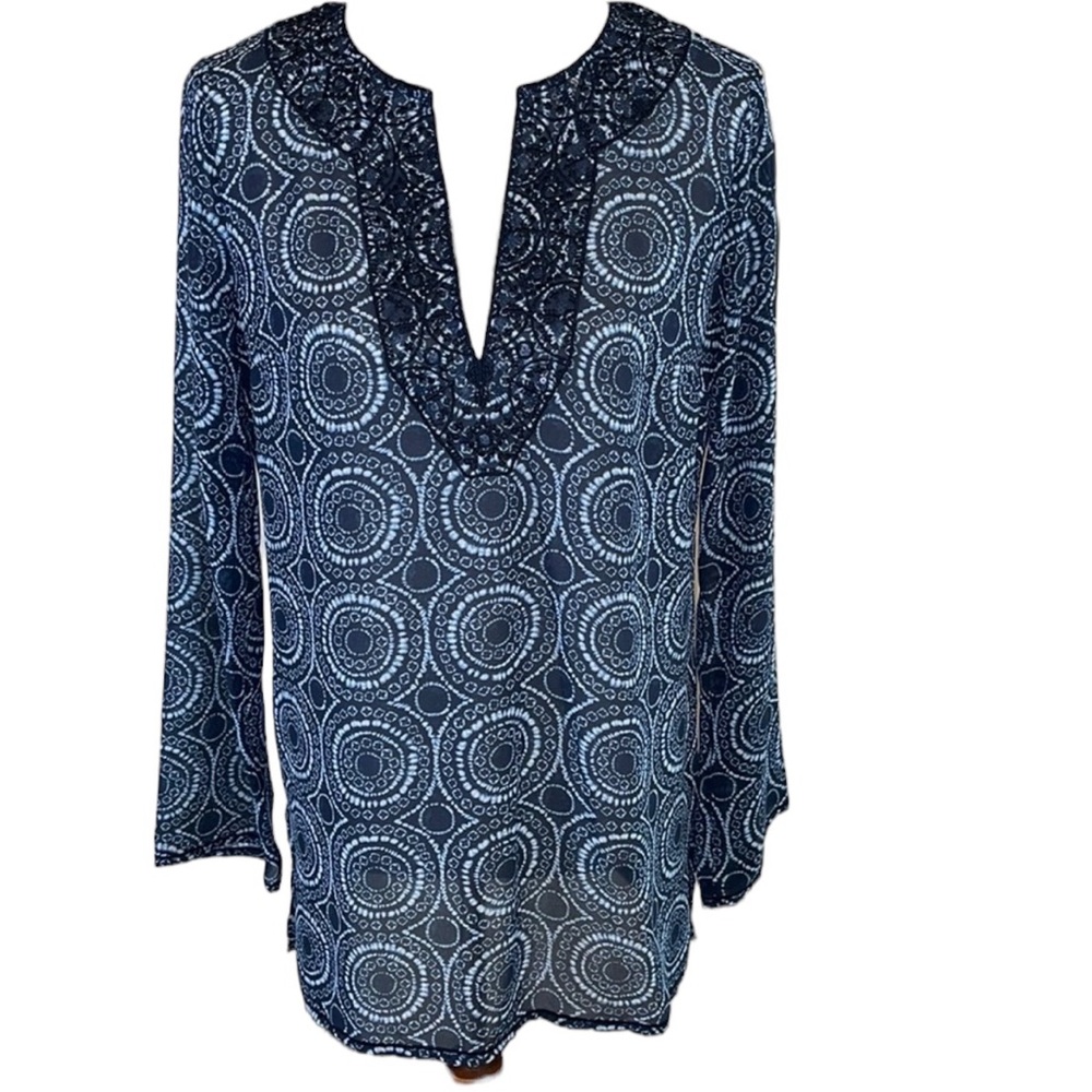 MICHAEL Michael Kors Blue Tunic Style Top Size Small